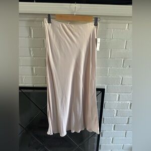 Anthropologie Light Blush Slip Skirt - Soft Satin Finish
